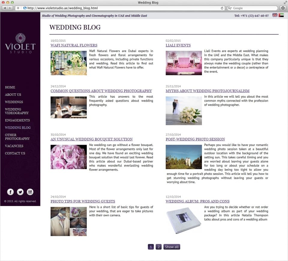 Создание и раскрутка сайта Violet Studio 2