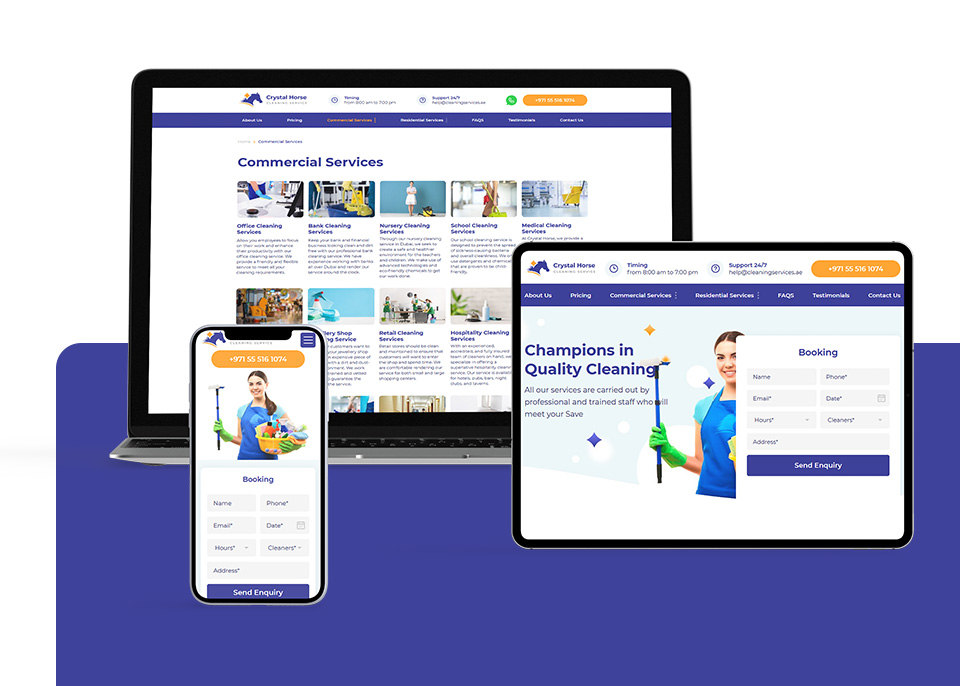 Создание и продвижение сайта клининговой компании cleaningservices.ae