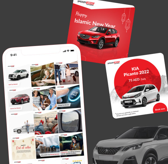 Обновление концепции аккаунта прокат автомобилей «Speedydrive» в Instagram