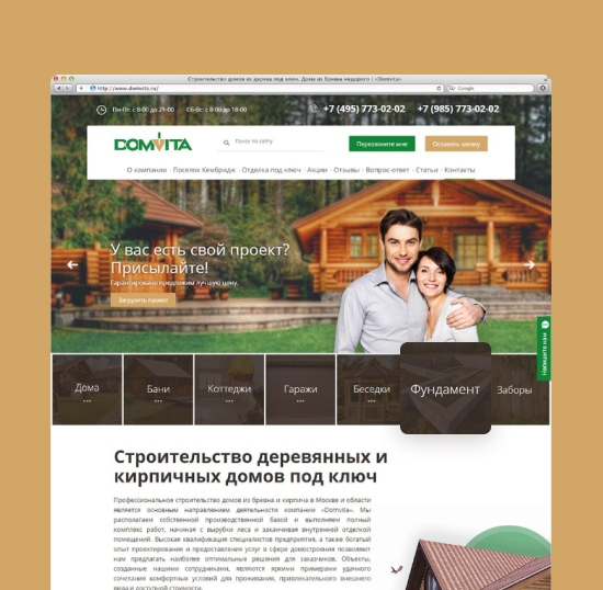 Разработка и раскрутка сайта DOMVITA