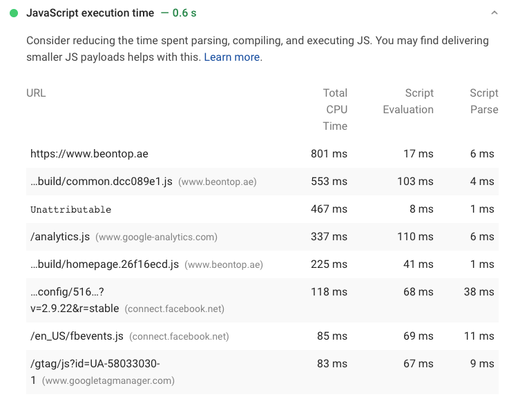 Время выполнения кода JavaScript