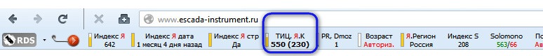 ТИЦ сайта по тематике инструменты и оборудование